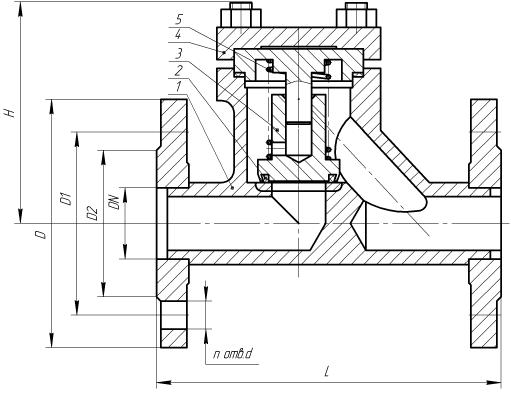 Клапан сетевой обратный чертеж